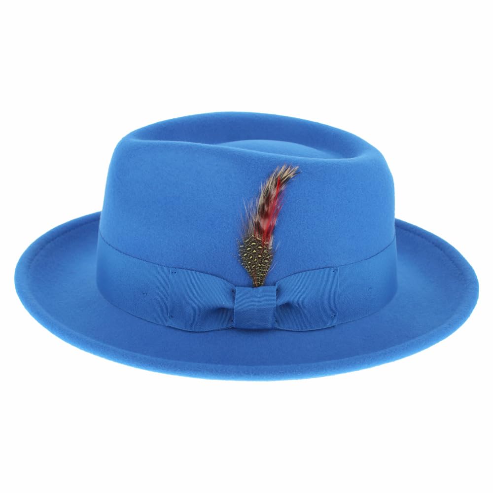 Belfry Gangster Men’s Fedora – Crushable 100% Wool Felt Hat, Stain Resistant & Travel Friendly Dress Fedora