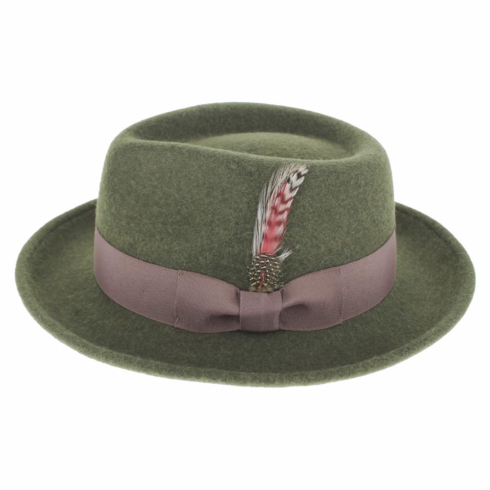 Belfry Gangster Men’s Fedora – Crushable 100% Wool Felt Hat, Stain Resistant & Travel Friendly Dress Fedora