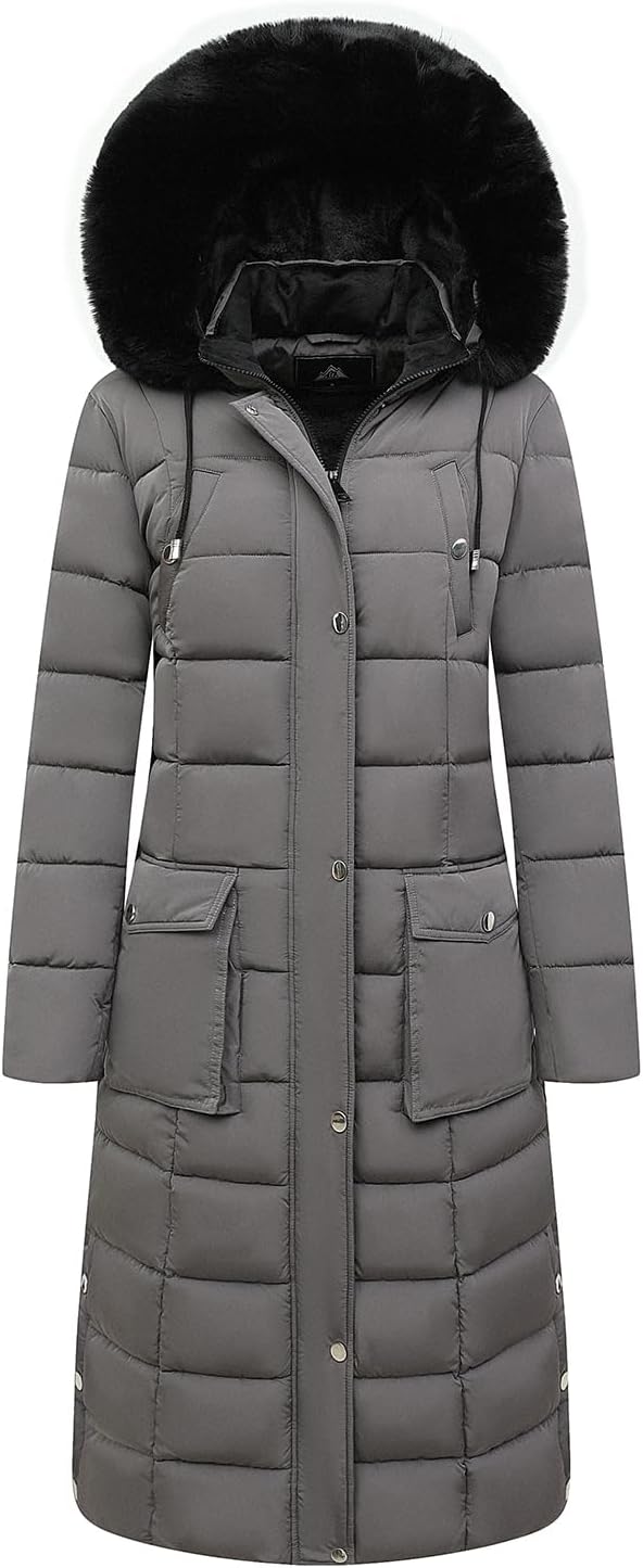 MOERDENG Women's Waterproof Long Winter Down Coats Warm Puffer Jacket Parka