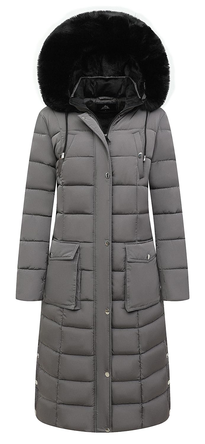 MOERDENG Women's Waterproof Long Winter Down Coats Warm Puffer Jacket Parka