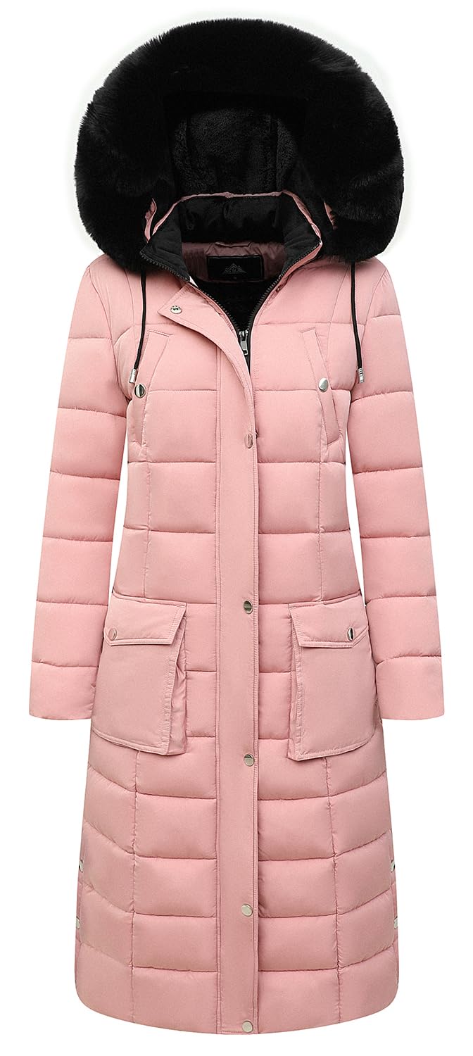 MOERDENG Women's Waterproof Long Winter Down Coats Warm Puffer Jacket Parka