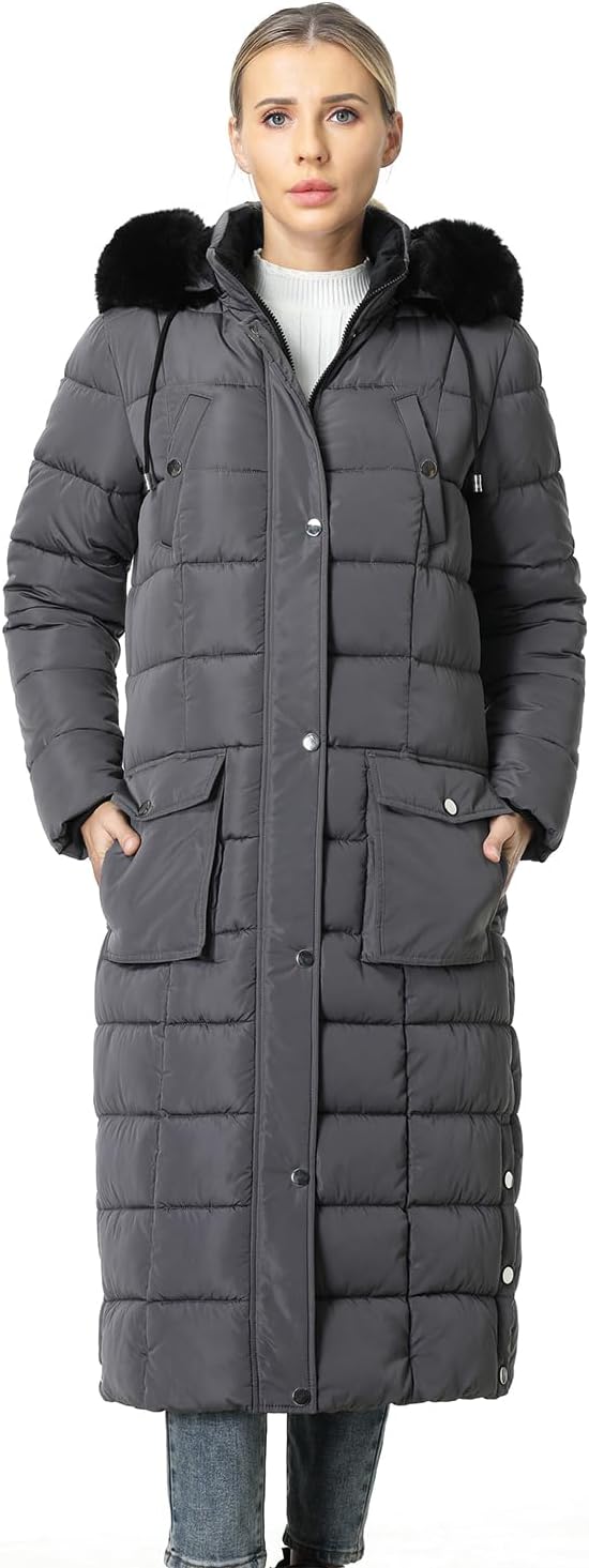 MOERDENG Women's Waterproof Long Winter Down Coats Warm Puffer Jacket Parka