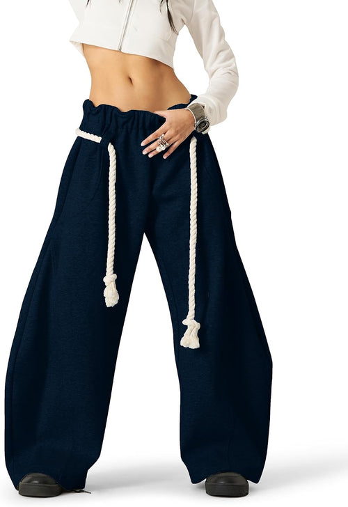 Aelfric Eden Super Baggy Barrel Sweatpants Wide Leg Pants for Women Men Casual Elastic Waist Unisex Lantern Trouser Pants
