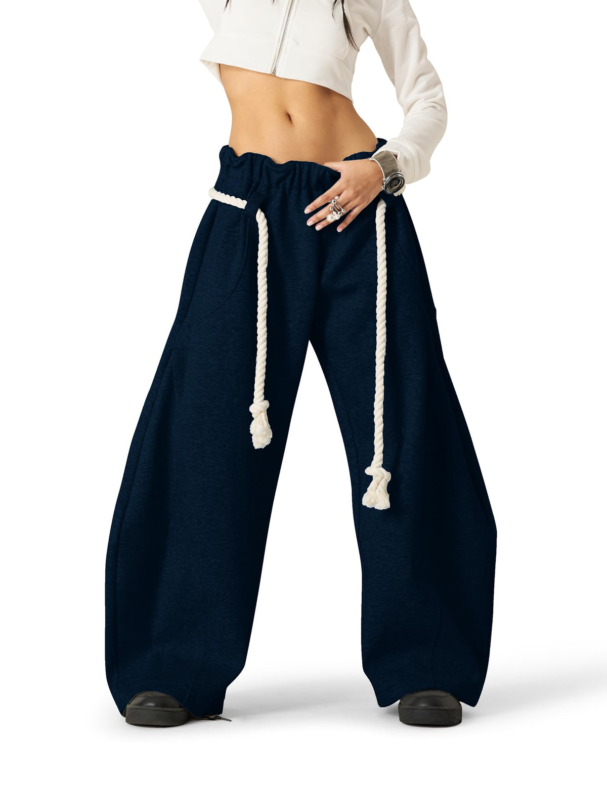 Aelfric Eden Super Baggy Barrel Sweatpants Wide Leg Pants for Women Men Casual Elastic Waist Unisex Lantern Trouser Pants