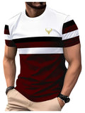 VIPWOLF Men's Casual Regular Fit Striped Shirt Graphic Tee