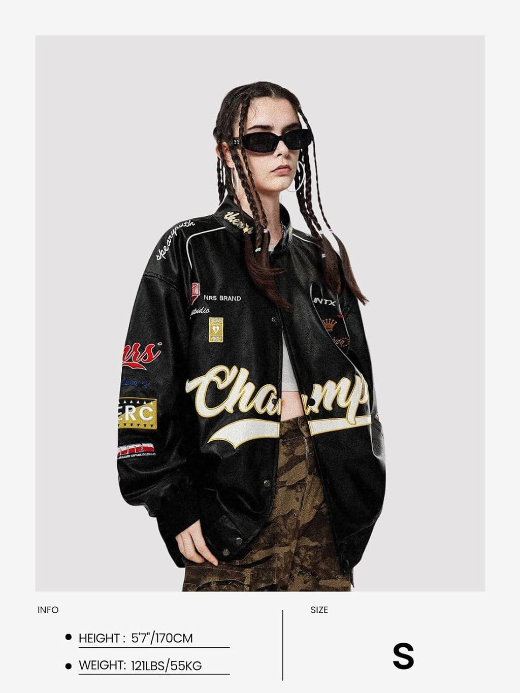 Aelfric Eden Faux Leather Racing Jacket Oversized Motorcycle Biker Racer Jackets Streetwear Unisex