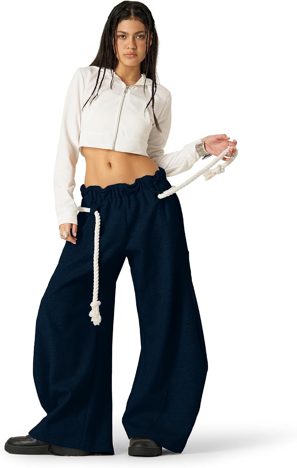 Aelfric Eden Super Baggy Barrel Sweatpants Wide Leg Pants for Women Men Casual Elastic Waist Unisex Lantern Trouser Pants