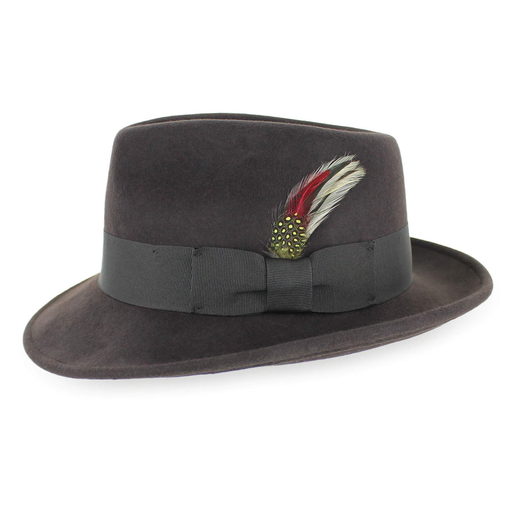 Belfry Gangster Men’s Fedora – Crushable 100% Wool Felt Hat, Stain Resistant & Travel Friendly Dress Fedora
