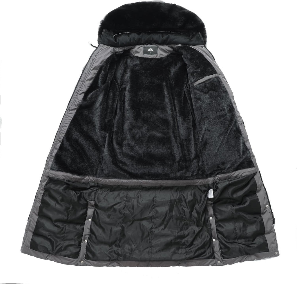 MOERDENG Women's Waterproof Long Winter Down Coats Warm Puffer Jacket Parka