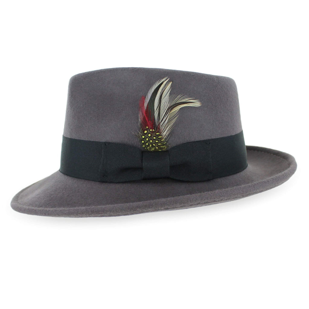 Belfry Gangster Men’s Fedora – Crushable 100% Wool Felt Hat, Stain Resistant & Travel Friendly Dress Fedora