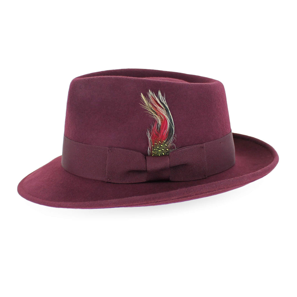 Belfry Gangster Men’s Fedora – Crushable 100% Wool Felt Hat, Stain Resistant & Travel Friendly Dress Fedora