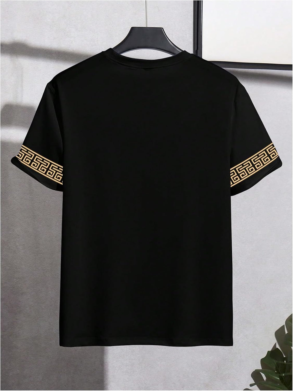 VIPWOLF Men's Casual Regular Fit Striped Shirt Graphic Tee