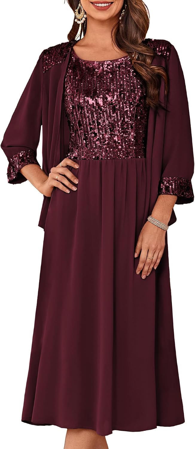GRACE KARIN Formal Wedding Guest Dress Sequin Mother of The Bride Dresses