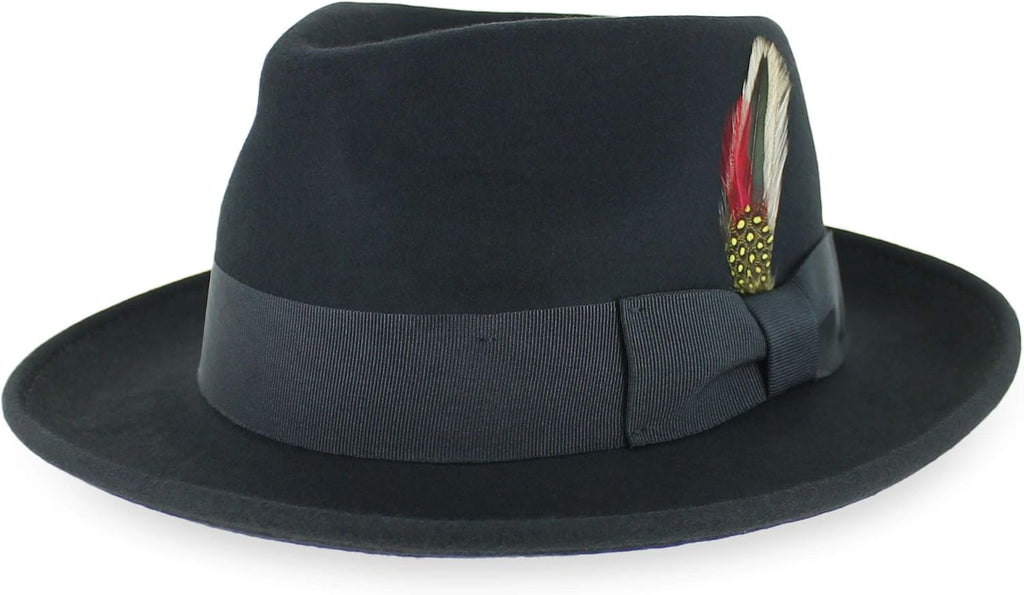 Belfry Gangster Men’s Fedora – Crushable 100% Wool Felt Hat, Stain Resistant & Travel Friendly Dress Fedora