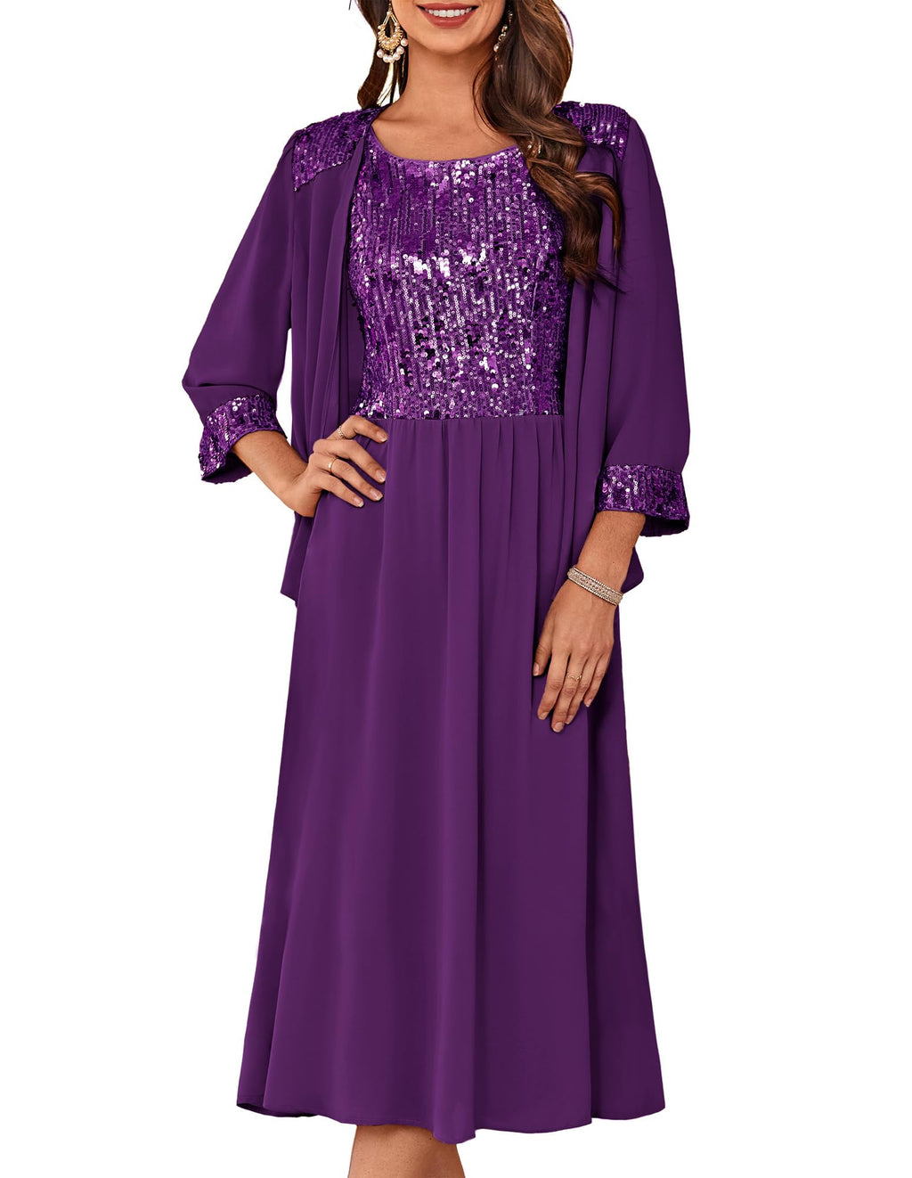 GRACE KARIN Formal Wedding Guest Dress Sequin Mother of The Bride Dresses