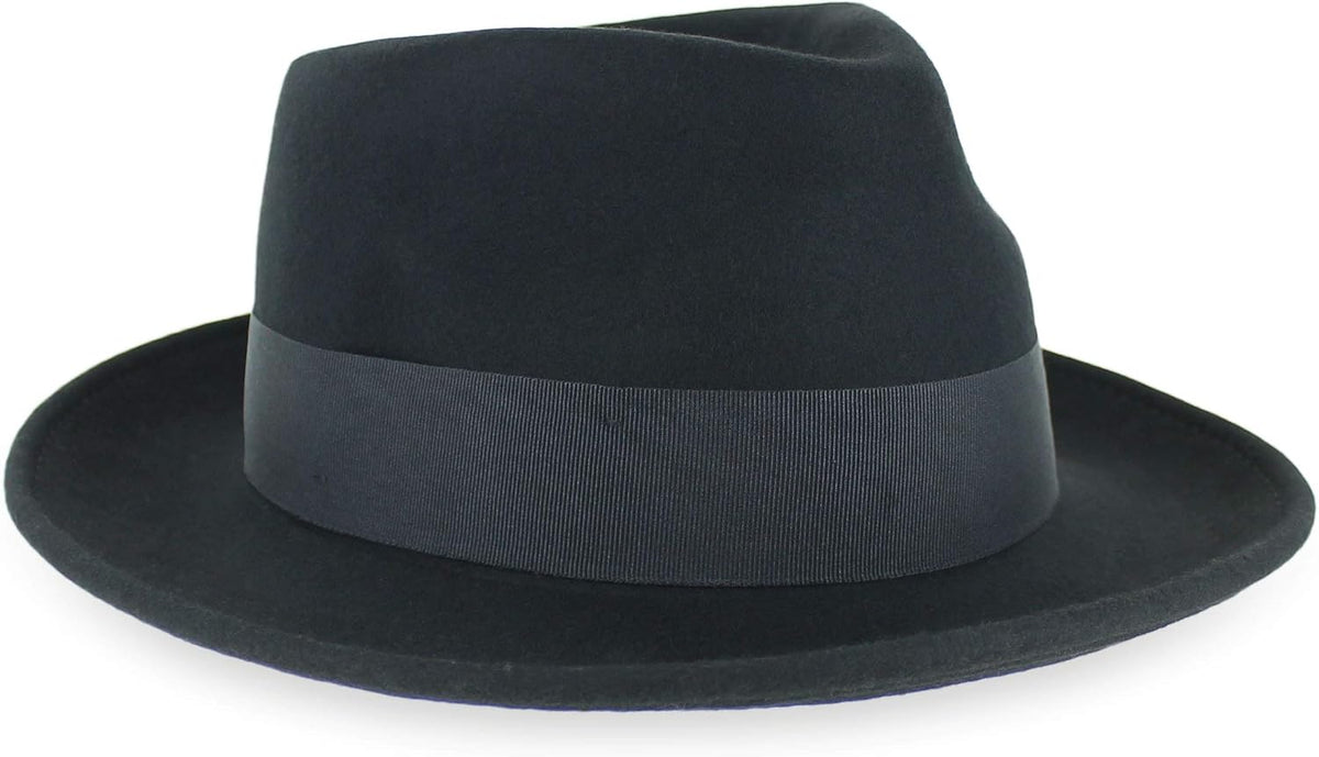 Belfry Gangster Men’s Fedora – Crushable 100% Wool Felt Hat, Stain Resistant & Travel Friendly Dress Fedora