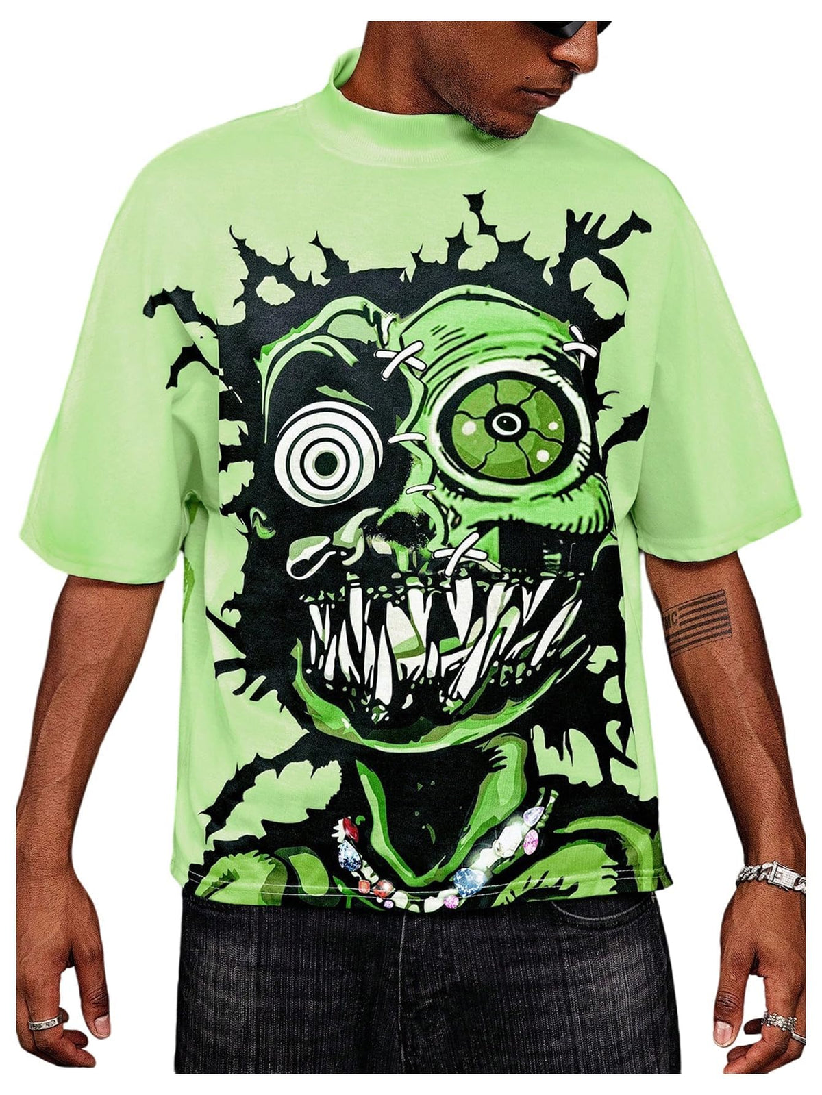 VIPWOLF Men's Figure Y2K Graphic Tee Shirt Short Sleeve Novelty T-Shirts
